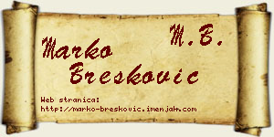 Marko Brešković vizit kartica